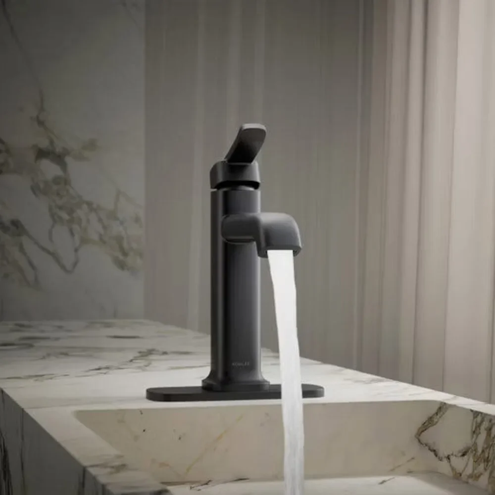 Kohler Cordate Single-Handle Bathroom Faucet, Matte Black